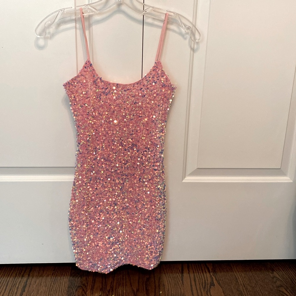 Lucy in the sky pink sequined dress -xs